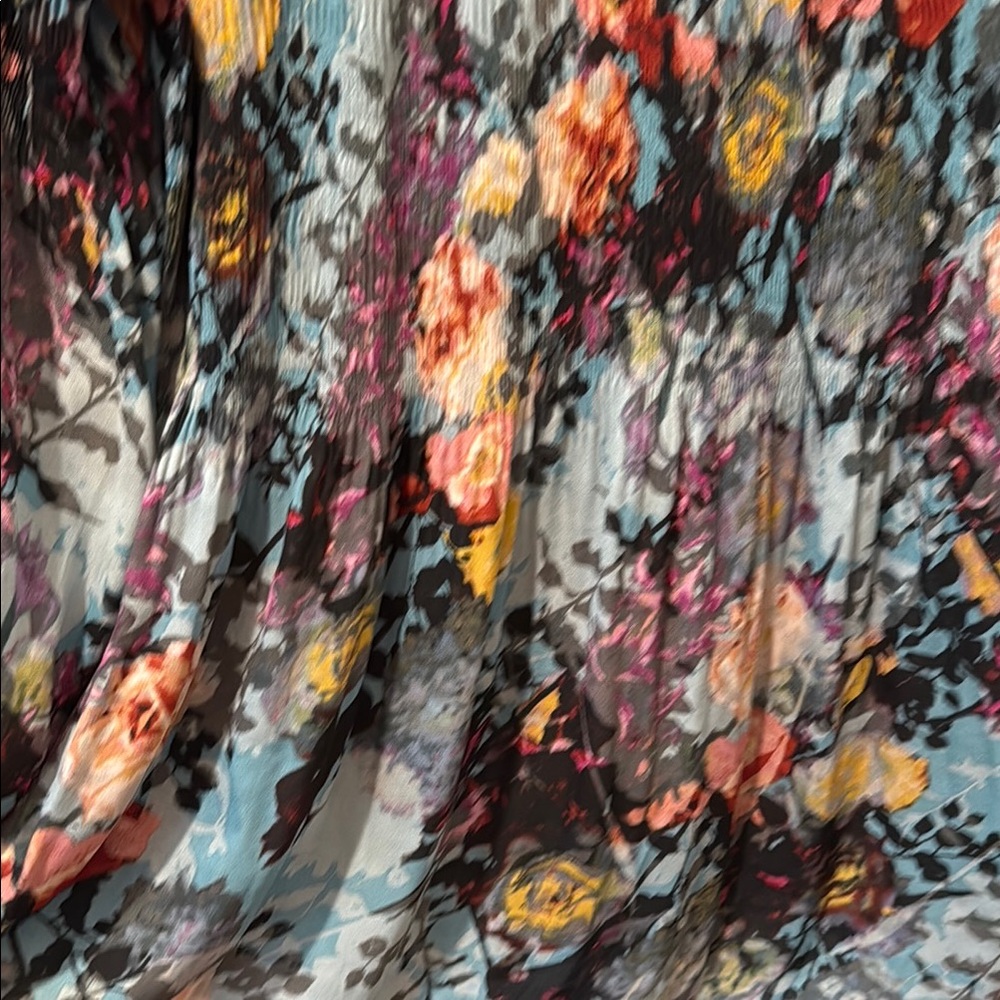 Spense Blue and Orange Graphic Blouse Relaxed Fit - Picture 5 of 6